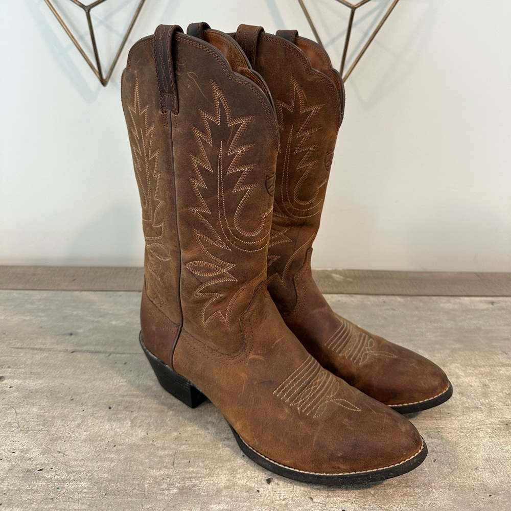 Ariat Brown Leather Western Cowboy Boots size 9.5 W